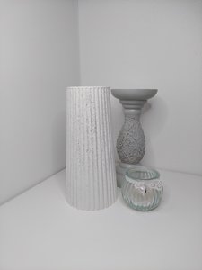 Váza KUŽEL 18,5 cm - stříbrný třpyt
